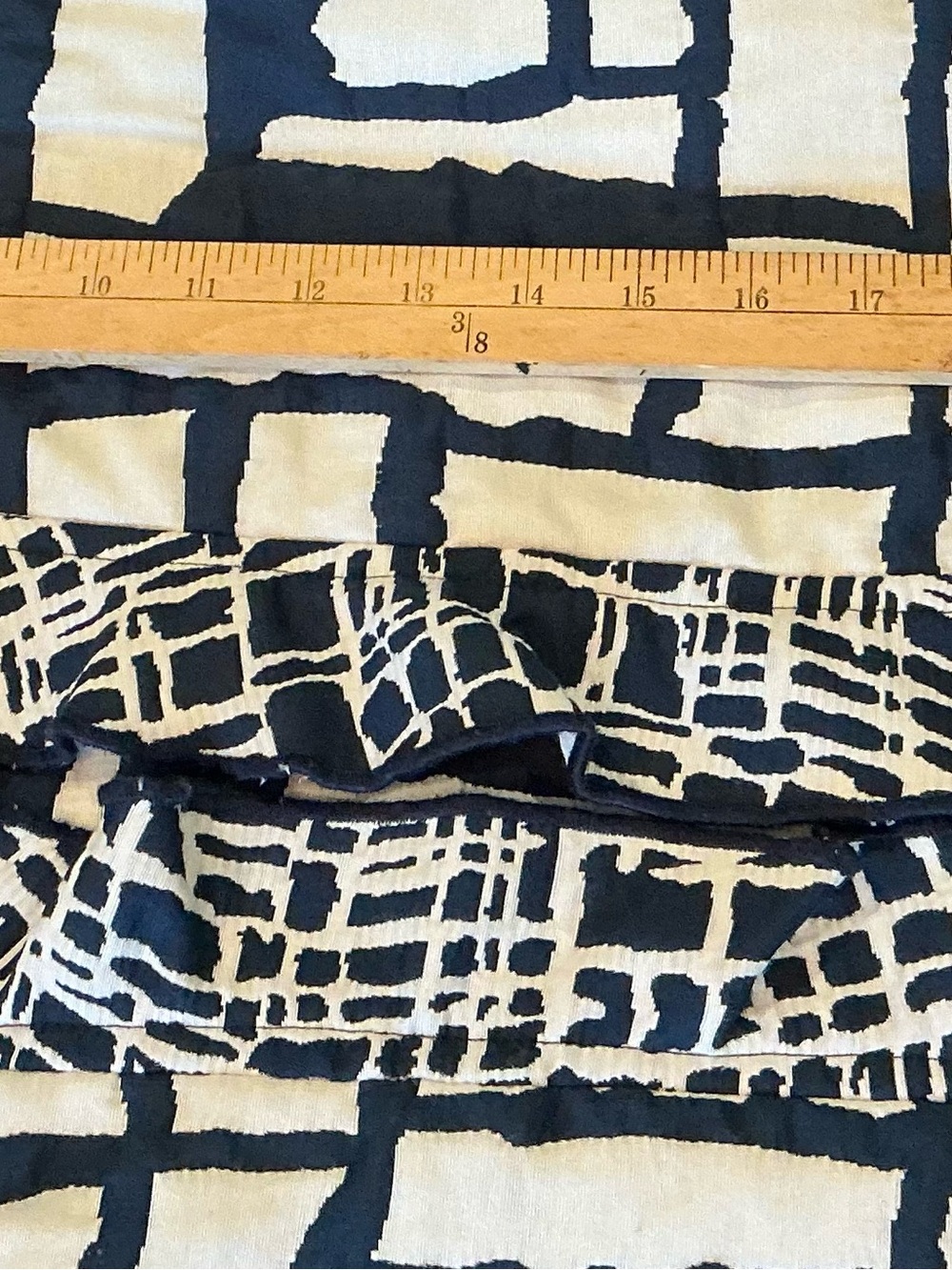 Trimdin Navy Ivory Reversible Ruffle Artisan Jacket Geometric - Picture 13 of 13